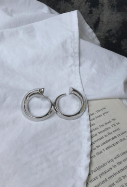金銀開口圓圈耳環 Breach Earrings