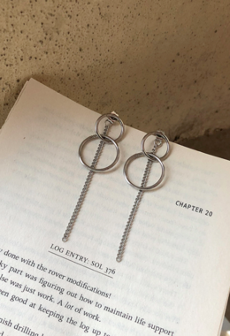 兩戴式圓圈後鏈條耳環 2 Way Circle Chain Earrings