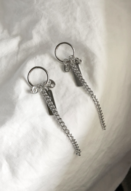 圓圈鏈條吊墜耳環 Chain Charm Earrings