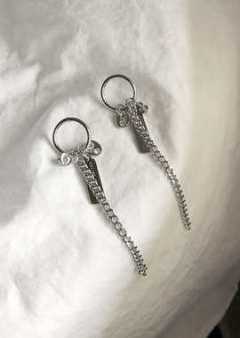 圓圈鏈條吊墜耳環 Chain Charm Earrings