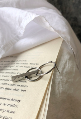 雙圓圈方柱耳環 Circle Columns Earrings