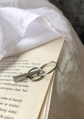 雙圓圈方柱耳環 Circle Columns Earrings