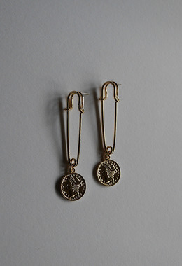 復古硬幣迴紋針耳環 Coin Paper Clip Earrings