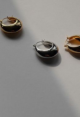 重型月亮圓圈耳環 Heavy Moon Earrings