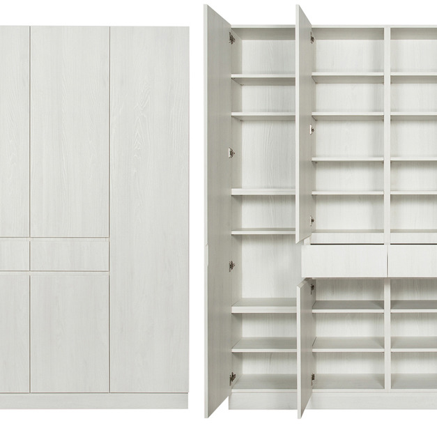 玄關雙中抽六門四櫃高鞋櫃 W180*H218*D38-A0200127