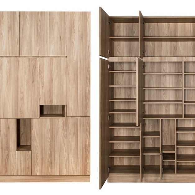 玄關多門高階右款高鞋櫃 W165*H218*D38-A0200621