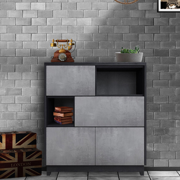 工業風三層開門A款餐廳矮櫃 W94.6*H94.7*D40-C0100903