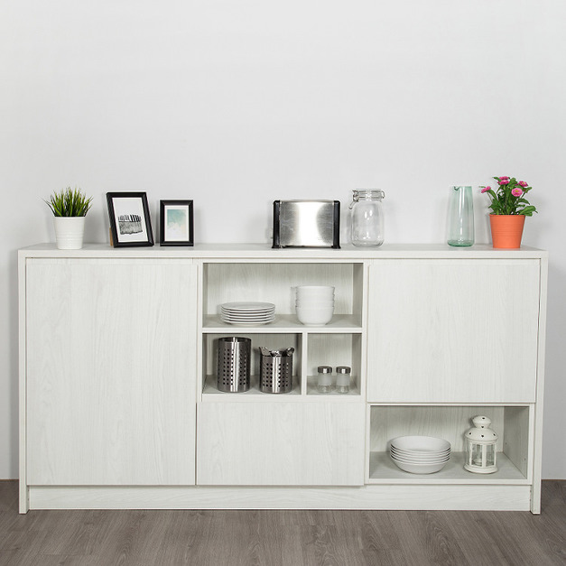 餐廳三門九格左中右寬收納矮櫃 W185*H92*D40-C0100404