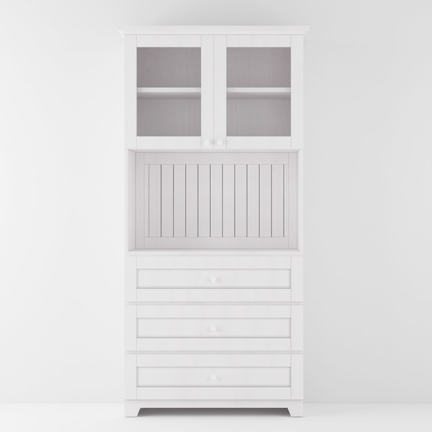 典雅貴族風三抽開門A款餐廳高櫃 W86*H218*D43-C0300701