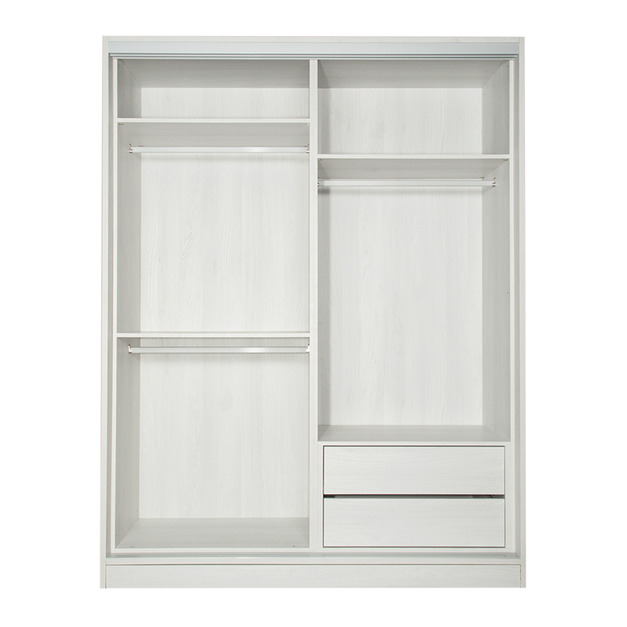 臥房三衣桿雙抽屜6尺滑門衣櫃 W185*H234*D65-E0200403 +$4,100