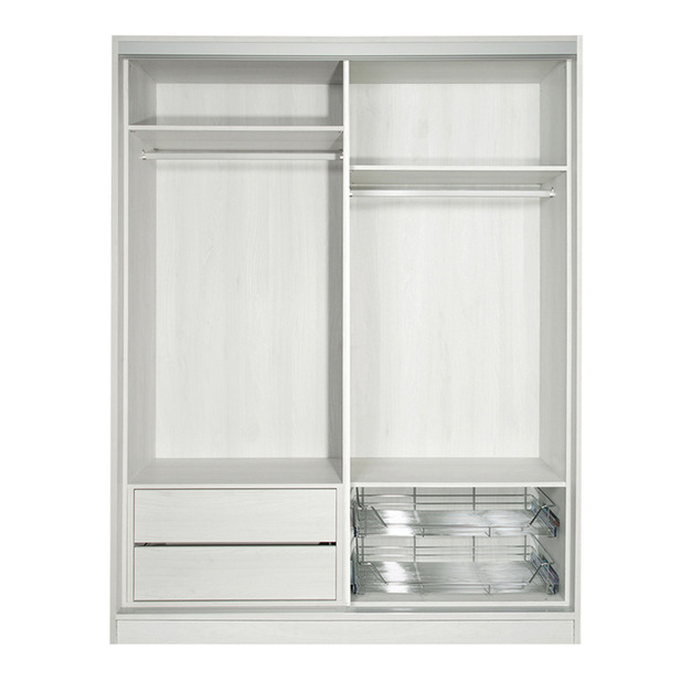 臥房雙衣桿雙抽屜雙拉籃6尺滑門衣櫃 W185*H234*D65-E0200408 +$9,000