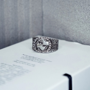 GUCCI Interlocking G 仿舊雕花戒指