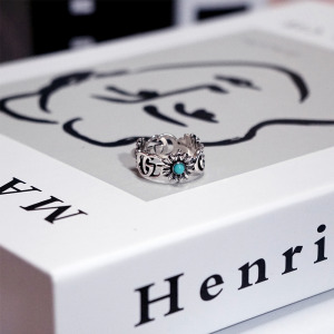 GUCCI GG Morment 藍色花朵戒指