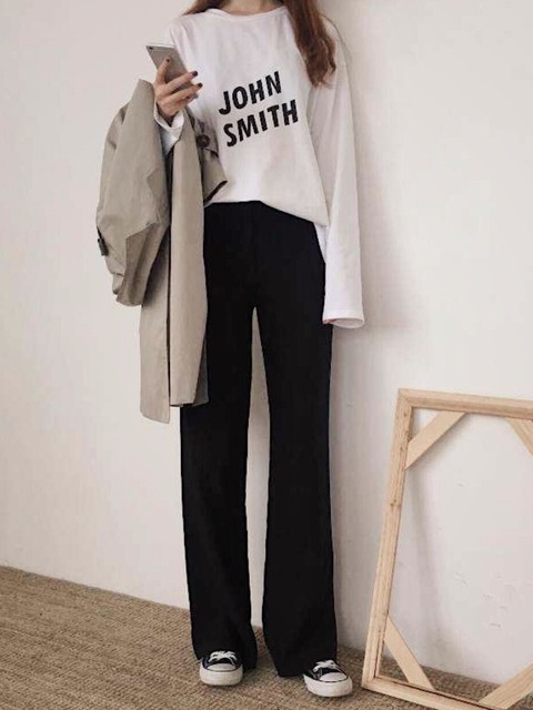 【L加長現貨】170也可穿！高腰西裝落地褲 (2colors) 18AW0014