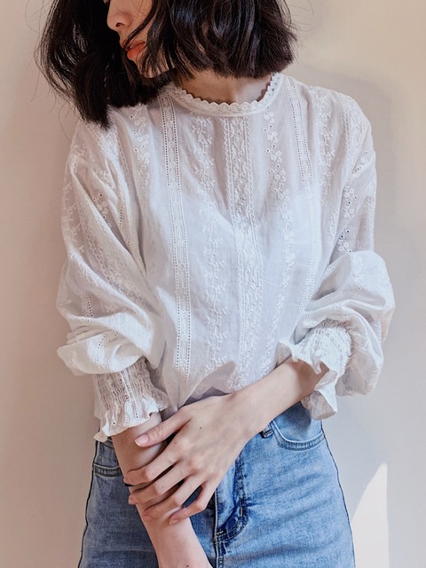 【現貨】韓系氣質蕾絲襯衫 19SS0035