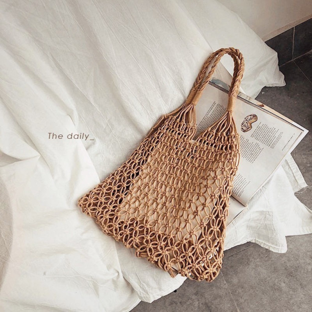 夏日渡假風棉繩編織手提袋 (2colors) 19SS0093