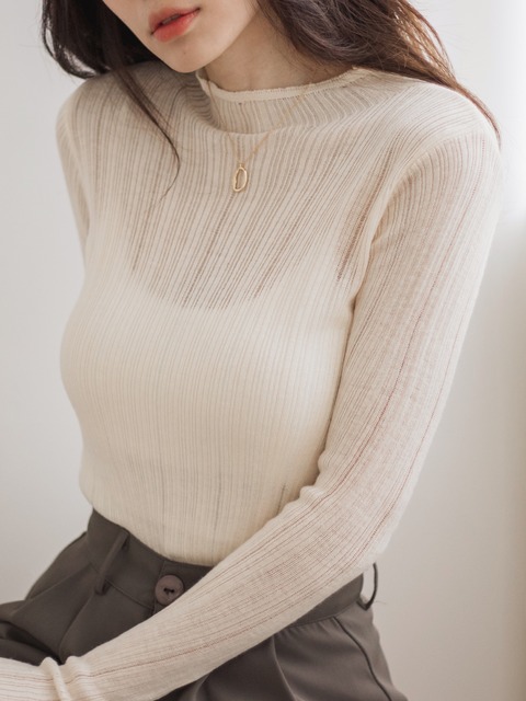 【多件優惠】【白現貨】半高領透膚內搭針織(五色) 20010157