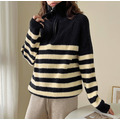 拉鍊翻領條紋毛衣(兩色) 20010242_3