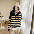 拉鍊翻領條紋毛衣(兩色) 20010242_4