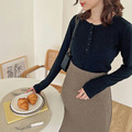 柔軟針織排釦圓領上衣(四色) 20010243_8