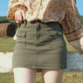 Y2K高腰工裝短裙(XS-XL)(三色) 20020164