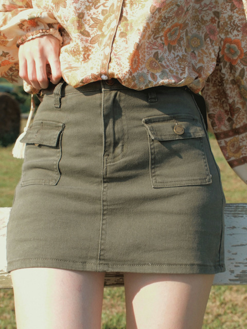 Y2K高腰工裝短裙(XS-XL)(三色) 20020164