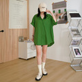 BV綠後開衩短袖襯衫洋裝(兩色) 20010285_4