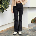【黑S一般長現貨】高腰彈性顯瘦喇叭牛仔褲(S-4XL) 20020170_2