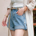 【藍S,L,灰2XL現貨】歐美風高腰捲邊牛仔短褲(兩色)(SML) 20020175_5