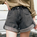 【藍S,L,灰2XL現貨】歐美風高腰捲邊牛仔短褲(兩色)(SML) 20020175_7