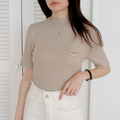 【白現貨】超柔軟彈性小立領短袖上衣(四色)20010311_3