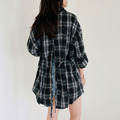 後開衩綁帶格紋襯衫 20010312_4
