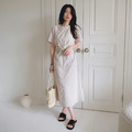 韓系扭結長版棉麻洋裝 20030175_4