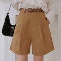 質感皮帶五分短褲(兩色)(M-2XL) 20020209