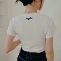 【M現貨】歐美合身刺繡短Ｔ(SML) 20010357_7