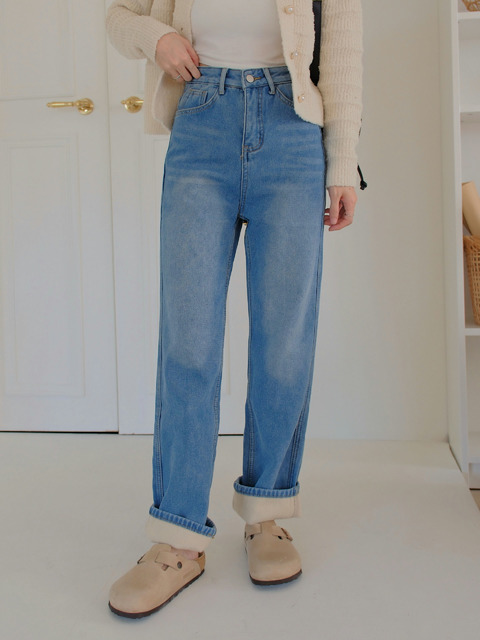 秋冬內磨毛顯瘦直筒褲(S-4XL)(一般/磨毛) 20020211