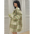 【L套裝現貨】檸檬戚風格紋大衣套裝 20050043_12