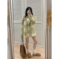 【L套裝現貨】檸檬戚風格紋大衣套裝 20050043_10