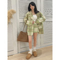 【L套裝現貨】檸檬戚風格紋大衣套裝 20050043_6