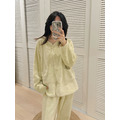 奶油綠口袋刷毛睡衣套裝 20100025_8