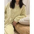 奶油綠口袋刷毛睡衣套裝 20100025_2