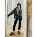 韓系男友風長版格紋襯衫 17AW0109_9