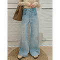 韓系高腰長腿淺藍喇叭褲(S-XL) 20020216