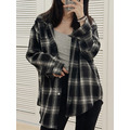 韓系男友風長版格紋襯衫 17AW0109_4