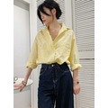 【黃現貨】早春糖果色斜紋單寧襯衫(兩色) 20010374_3