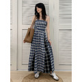 渡假風平口格紋長洋裝(SML) 20030205_6