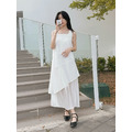 法式貝殼光澤拼接長裙 20030207_15