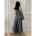 渡假風平口格紋長洋裝(SML) 20030205_13