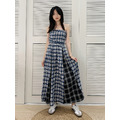渡假風平口格紋長洋裝(SML) 20030205_5