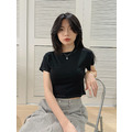 【黑現貨】韓系個性休閒車線短Ｔ(兩色) 20010385_18